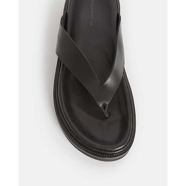 Allsaints Australia Womens Rio Leather Sandals Black AU53-781